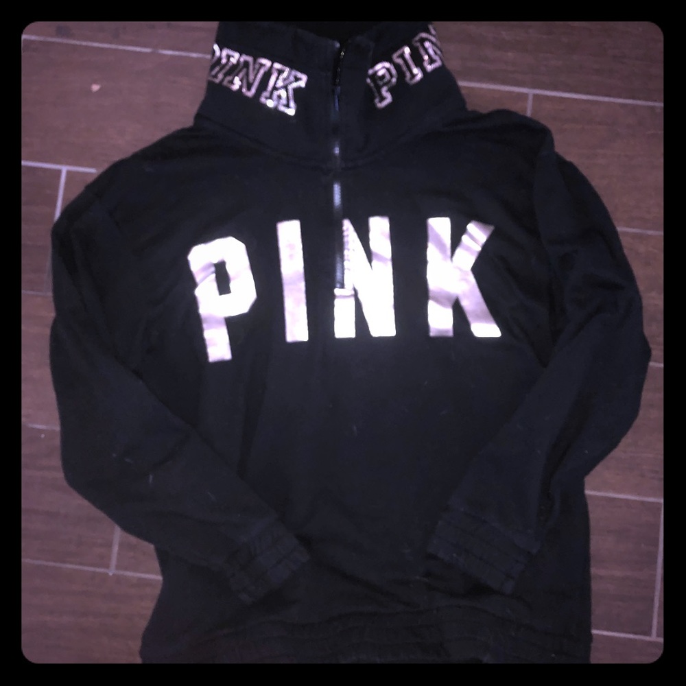 Mock no gold/ black bling and metal Iogo sweater